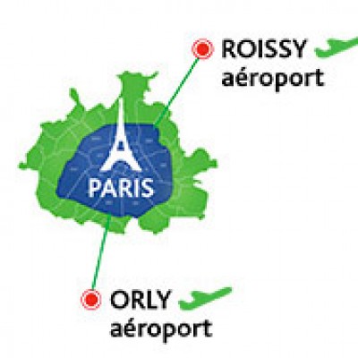 Illustration distances Paris - Aéroports
